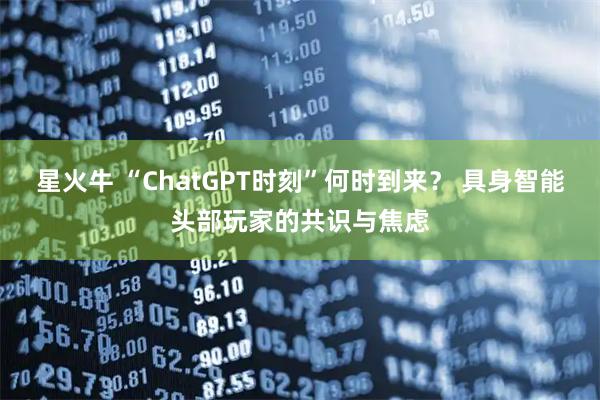 星火牛 “ChatGPT时刻”何时到来？ 具身智能头部玩家的共识与焦虑